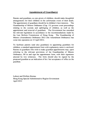 Appointment of Guardian Form