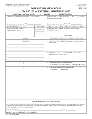 CMS-10125 DME Information Form