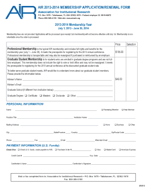 AIR 2013-2014 Membership Application