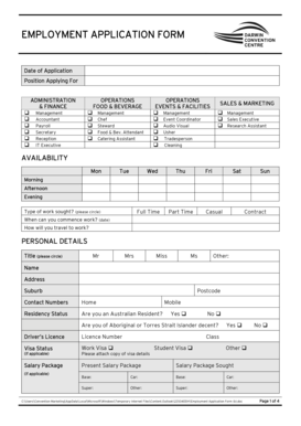 Employment Application Form
