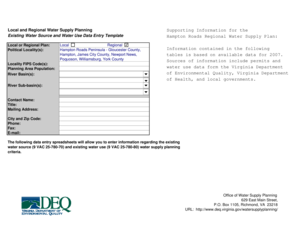 Virginia Water Source Data Entry Template
