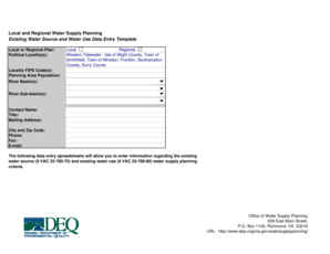 Virginia Water Source Data Entry Template