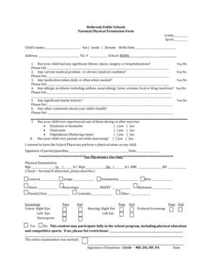 Parental Physical Permission Form