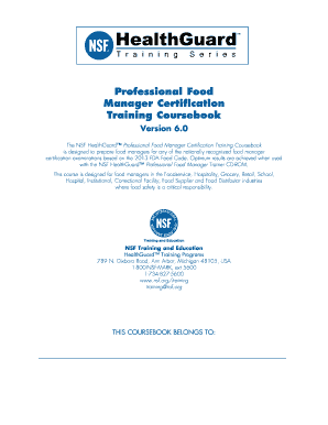 Professional Food Manager bCertificationb Training - NSF International - nsf