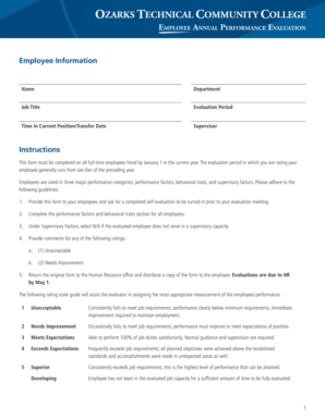 Institutional Advancement Employee Evaluation Form - otc