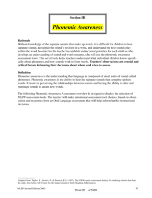 Phonemic Awareness Assessment