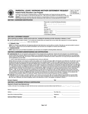Parental Leave / Working Mother Deferment Request Form