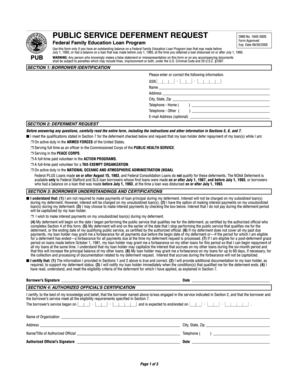 Public Service Deferment Request Form