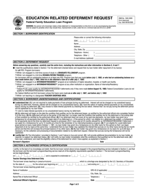 Education Related Deferment Request Form