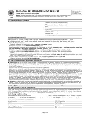 Education Related Deferment Request Form
