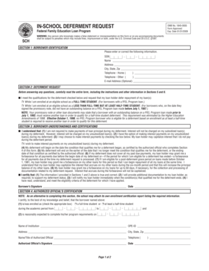 In-School Deferment Request Form