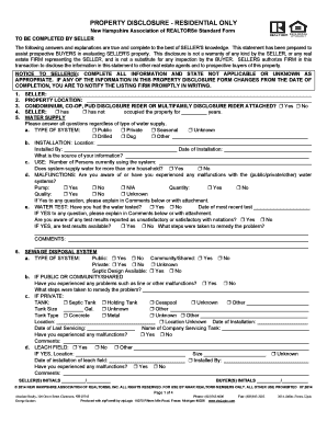 New Hampshire Residential Property Disclosure Form