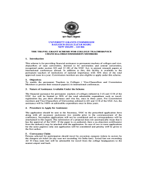 UGC Travel Grant Application