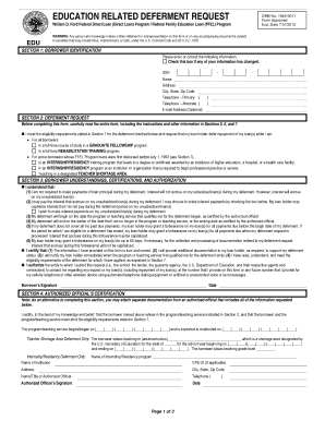 Education Related Deferment Request Form