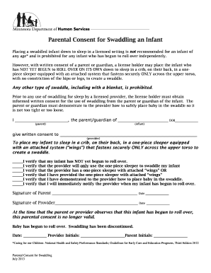 Parental Consent for Swaddling an Infant