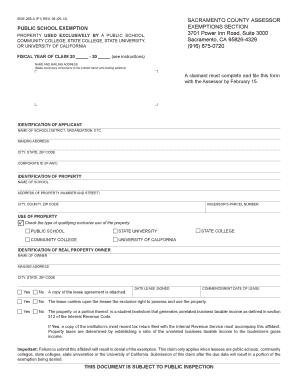California Public School Exemption Form