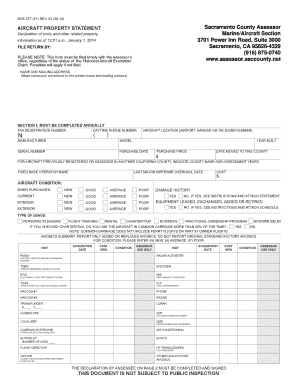 California Aircraft Property Statement