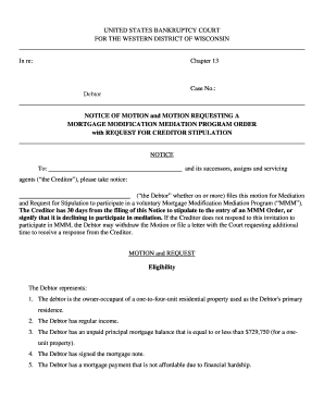 Mortgage Modification Mediation Program Order