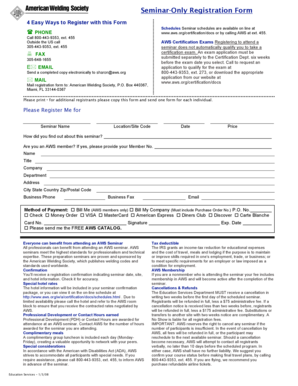 Seminar Registration Form
