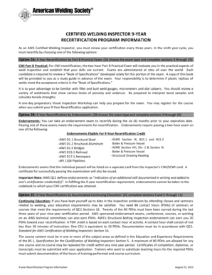 AWS Certified Welding Inspector 9-Year Recertification