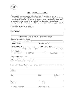 Transcript Request Form