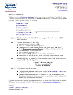 Federal PLUS Loan MPN/Application