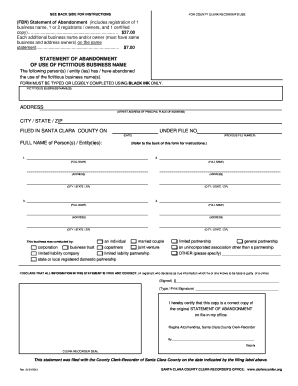 California Statement of Abandonment