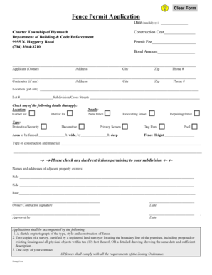 Fence Permit Application