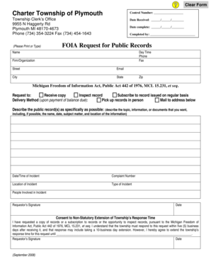 Michigan FOIA Request Form