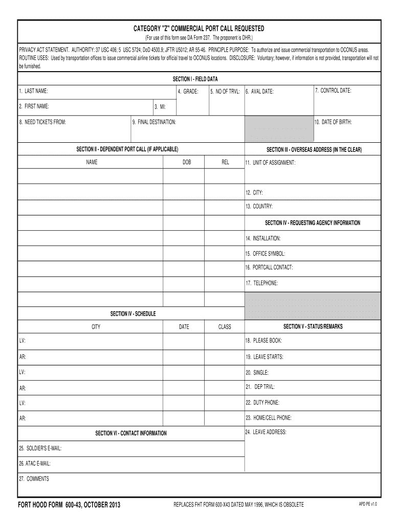 fort hood form 550 Preview on Page 1