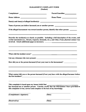 Harassment Complaint Form