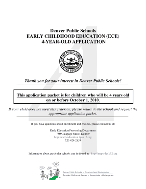 Denver Public Schools 4-Year-Old Application