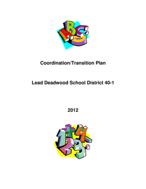 Coordination/Transition Plan Lead Deadwood School District 40-1 ...