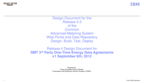 Design Document for the Release 4.2 of the Common Advanced Metering System Web Portal and Data Repository Design, Build, Test, Deploy Release 4 Design Document for Email 2.0 Format v1 July 25th, 2012 - puc texas