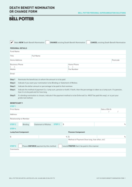 Death Benefit Nomination Form