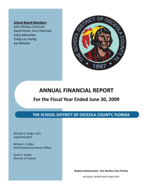 Annual Financial Report Unaudited - Osceola County School District - osceola k12 fl