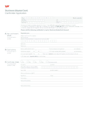 Business MasterCard Cardholder Application