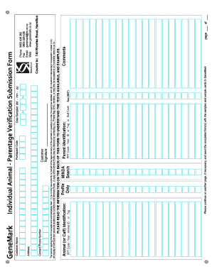 GeneMark Parentage Verification Submission Form