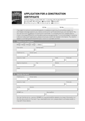 Construction Certificate Application Form - Ku-ring-gai Council