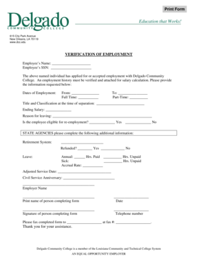 Verification of Employment