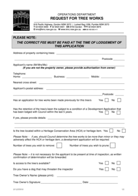 Request for Tree Works