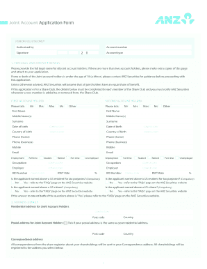 Joint Applicants Application Form