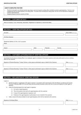 Identification Form Verifying Officer