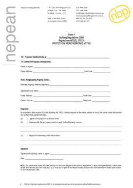 Protection Work Response Notice