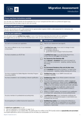 Migration Assessment Form