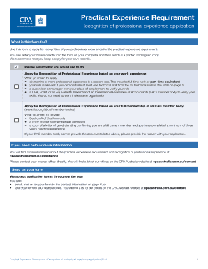 CPA Australia Professional Experience Recognition Application