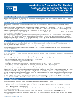 Application to Trade with Non-Member