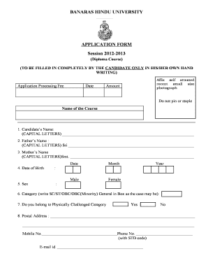 Application form for Diploma Certificate course.pdf - BHU