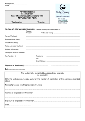 Food Business Registration Form