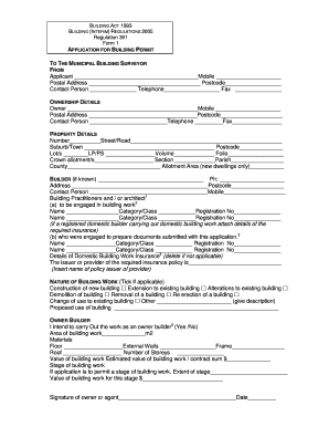 Building Permit Application.doc. A guide and template for the single plan.